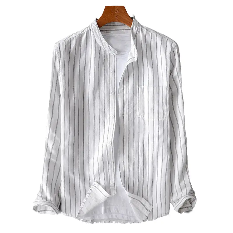 Men's Black Striped Sleeve Shirt 2025 Export - Image 6