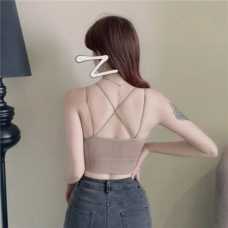 Green Back Camisole Vest for Women with Chest Pad - Image 12