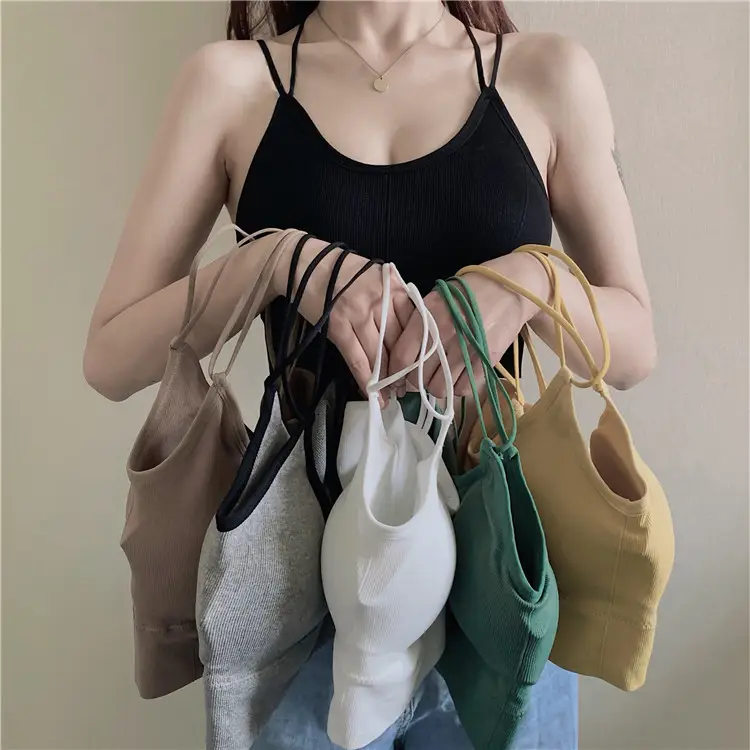 Green Back Camisole Vest for Women with Chest Pad — feature 2