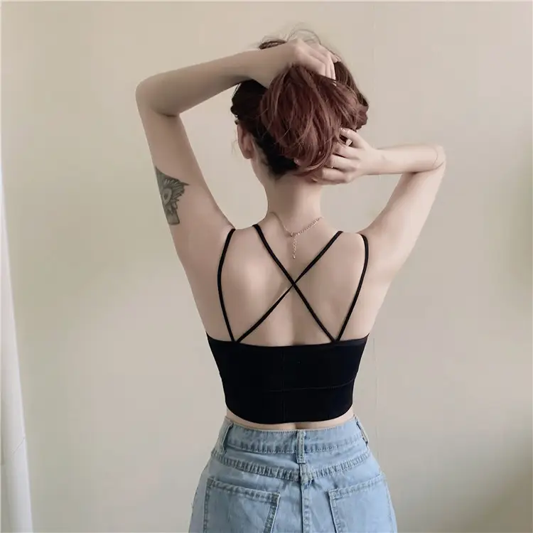 Green Back Camisole Vest for Women with Chest Pad — feature 3