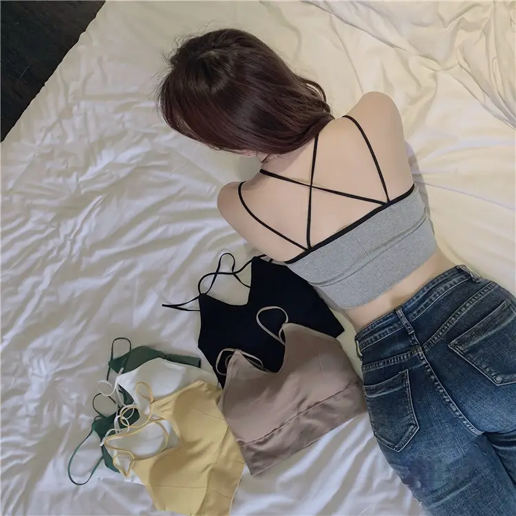 Green Back Camisole Vest for Women with Chest Pad — feature 9