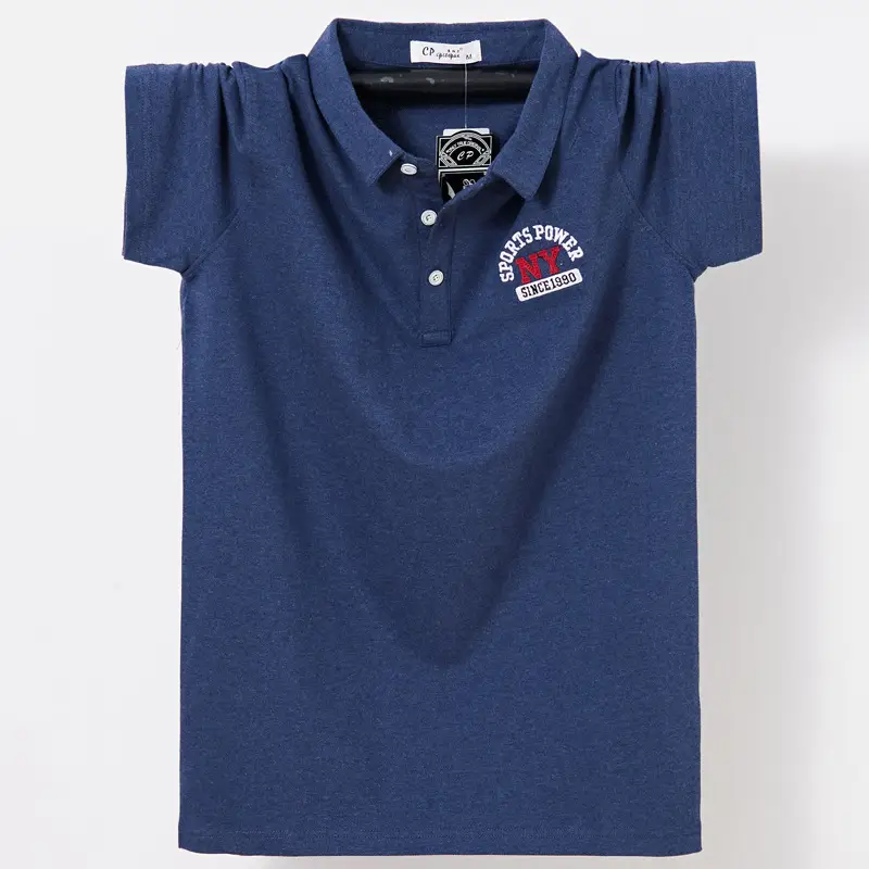 Men's Blue Polo T-Shirt Plus Size Large - Image 6