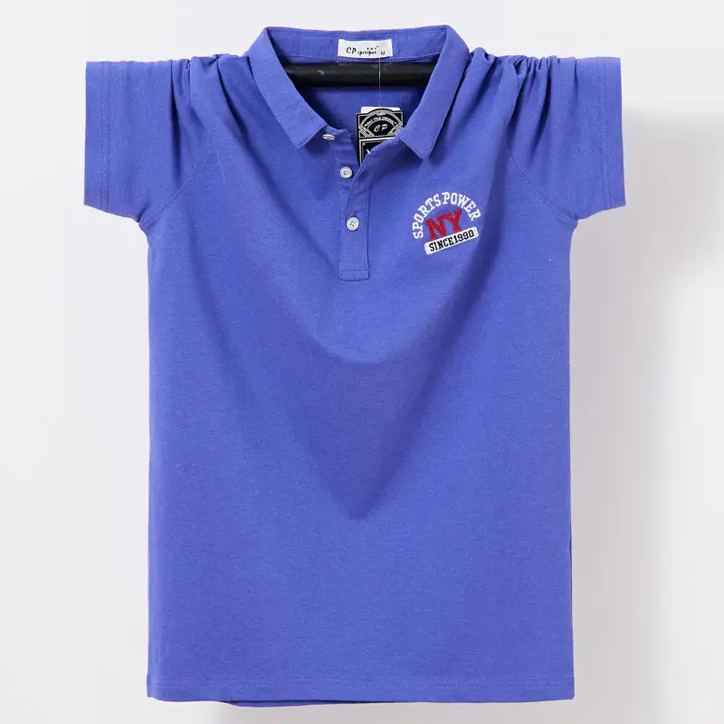 Men's Blue Polo T-Shirt Plus Size Large - Image 4