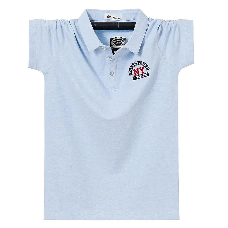 Men's Blue Polo T-Shirt Plus Size Large - Image 7