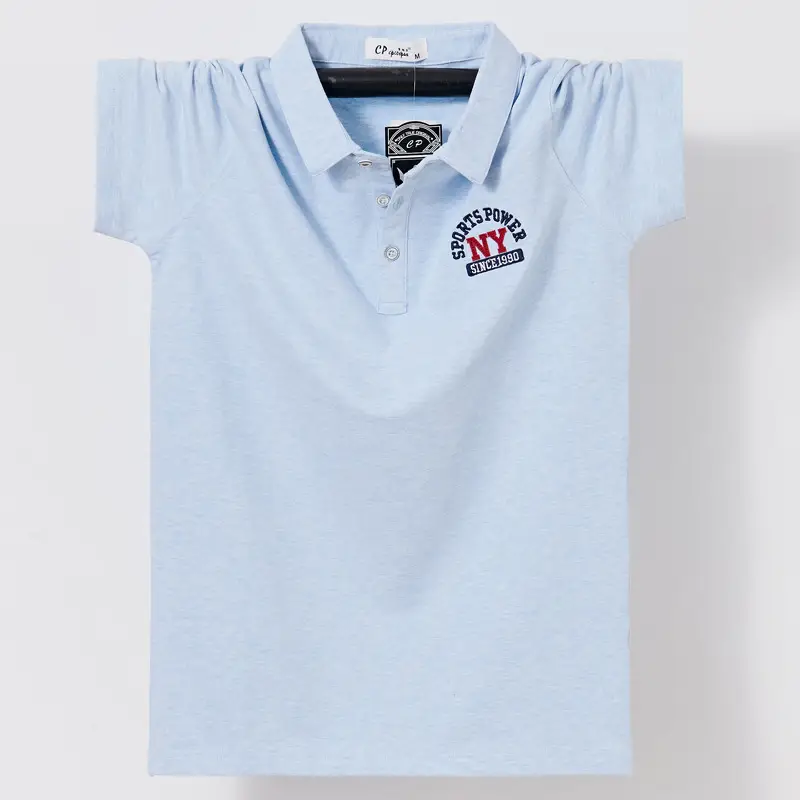 Men's Blue Polo T-Shirt Plus Size Large - Image 3
