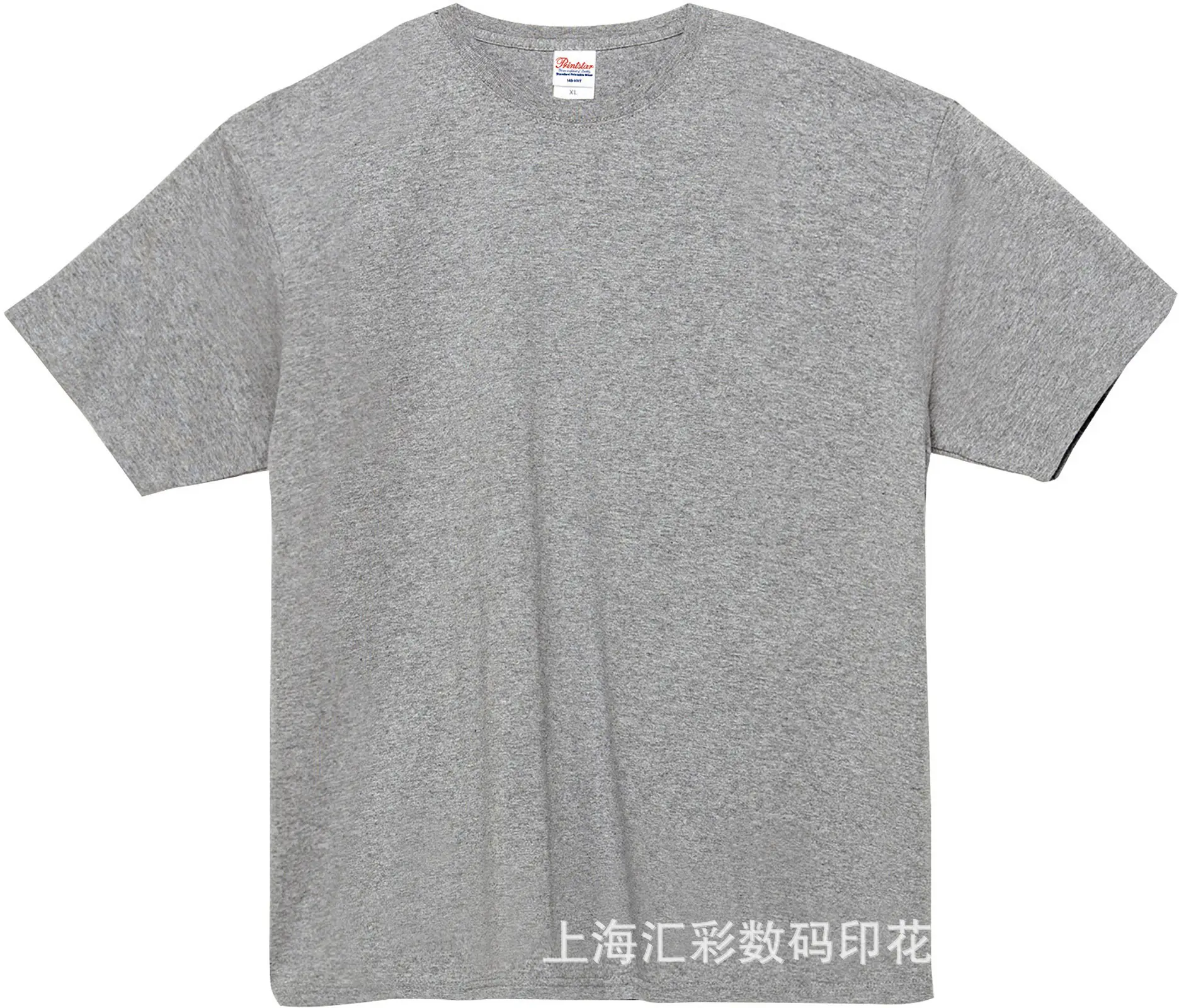 Men Grey Cotton T-Shirt 250g Round Neck Short Sleeve - Image 3