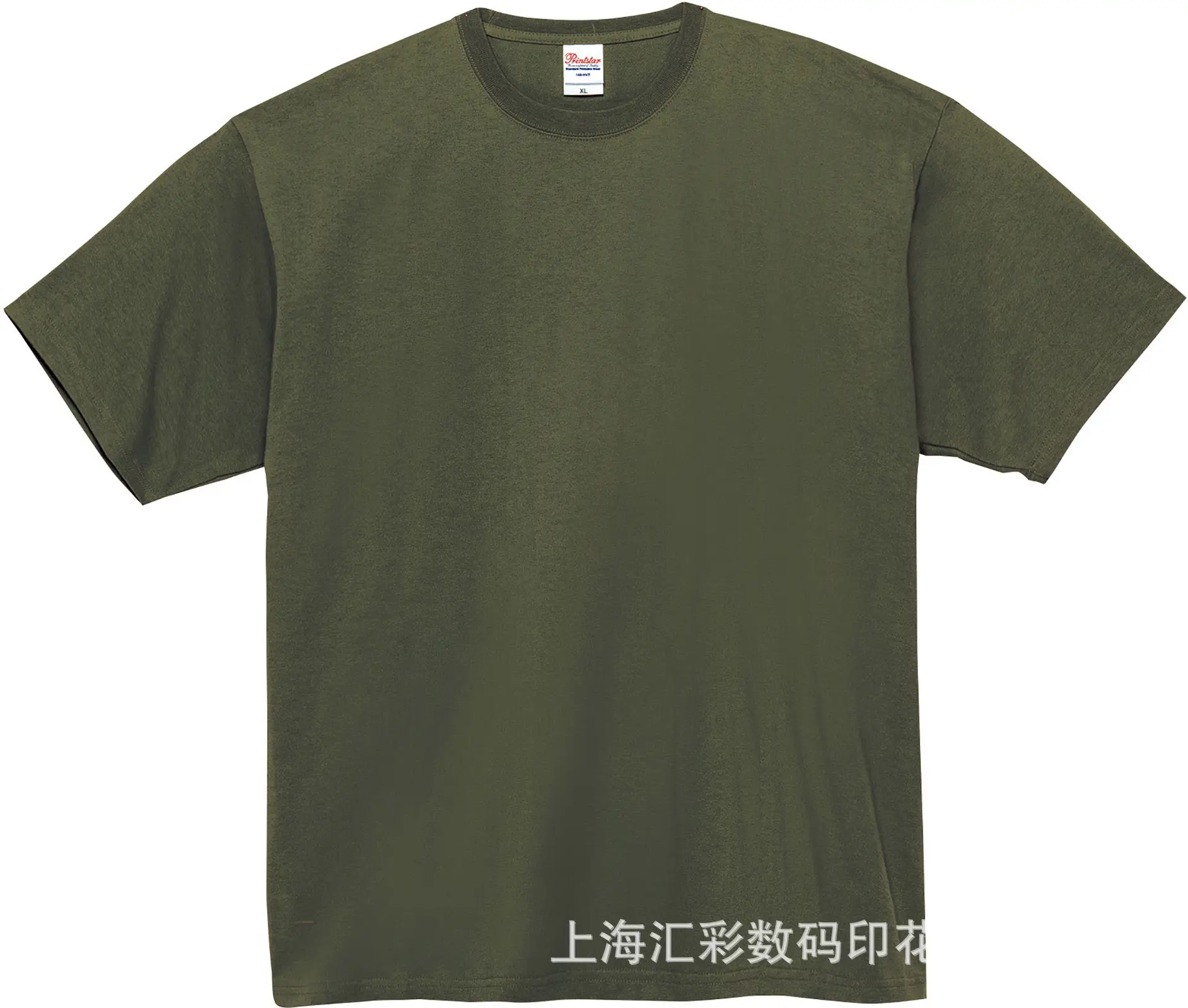 Men Grey Cotton T-Shirt 250g Round Neck Short Sleeve - Image 9