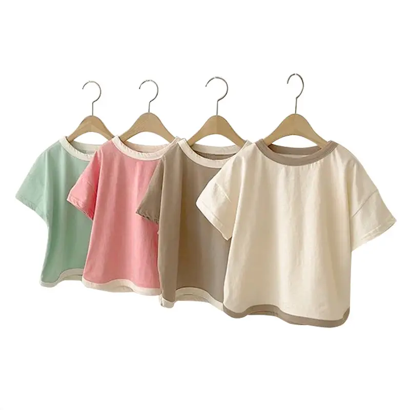 Children's Color-Blocked T-Shirt Summer Toddler Boys Girls - Image 9