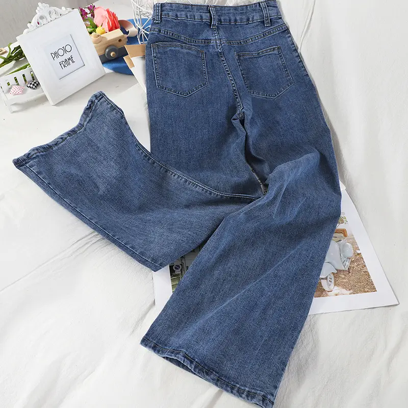 Women's Korean Style Jeans High Waist Straight Leg Pants - Image 2