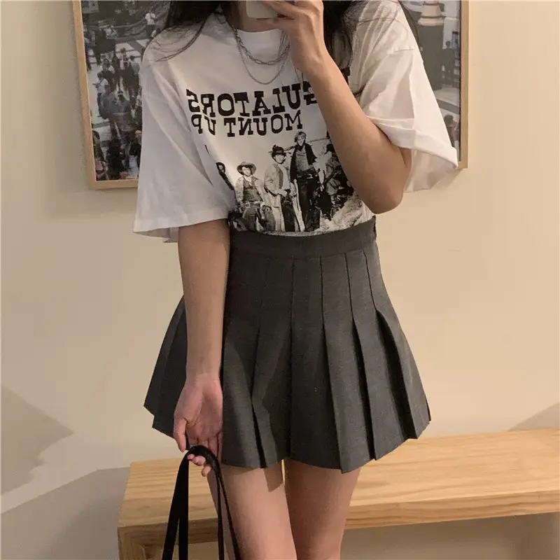 Women Retro American Style Short Sleeve T-Shirt White 2025 — feature 10