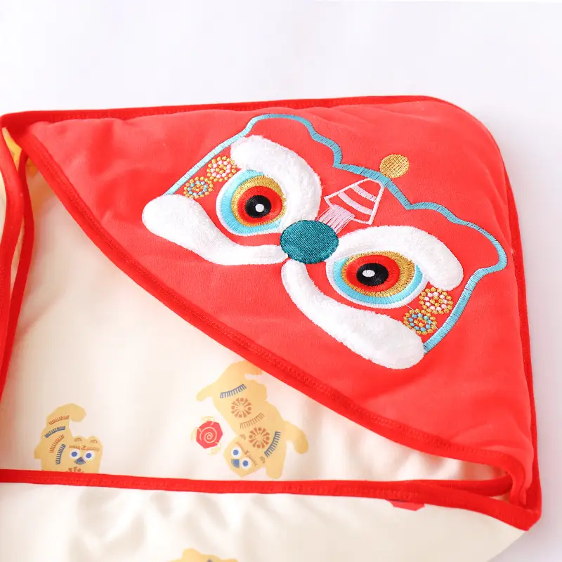 Baby Holding Quilt with Hood Cotton Newborn Warm Blanket - Image 5