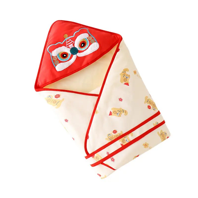 Baby Holding Quilt with Hood Cotton Newborn Warm Blanket - Image 7