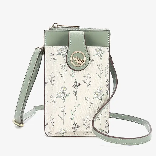 Mobile Phone Coin Bag with Dalmatian Print Brown Leather - Image 18
