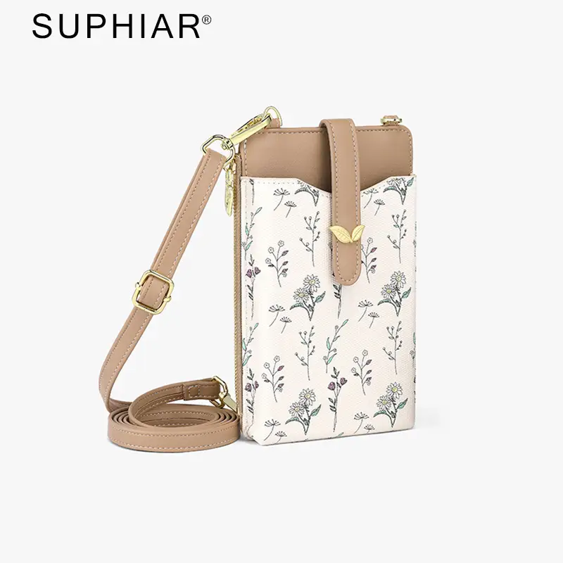 Mobile Phone Coin Bag with Dalmatian Print Brown Leather - Image 10