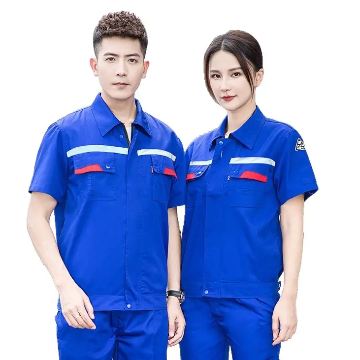Men's Gray Short Sleeve Gas Station Filling Suit - Image 29