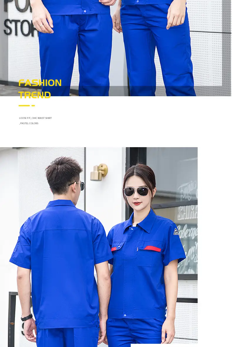 Men's Gray Short Sleeve Gas Station Filling Suit — feature 29
