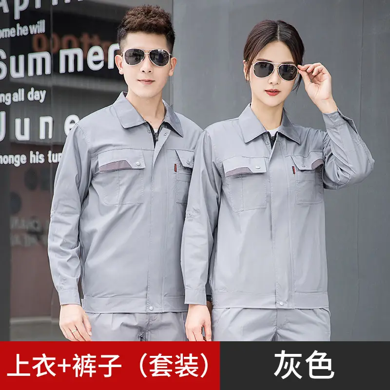 Men's Gray Short Sleeve Gas Station Filling Suit - Image 18