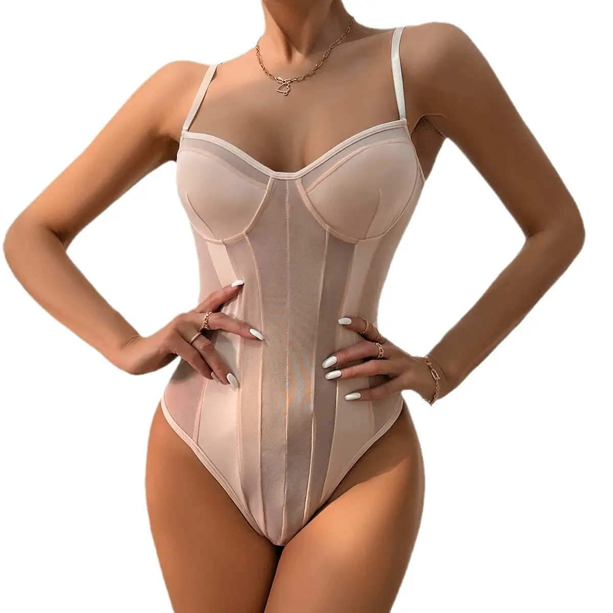 White Lace Backless Jersey Top with Side Cutouts - Image 18