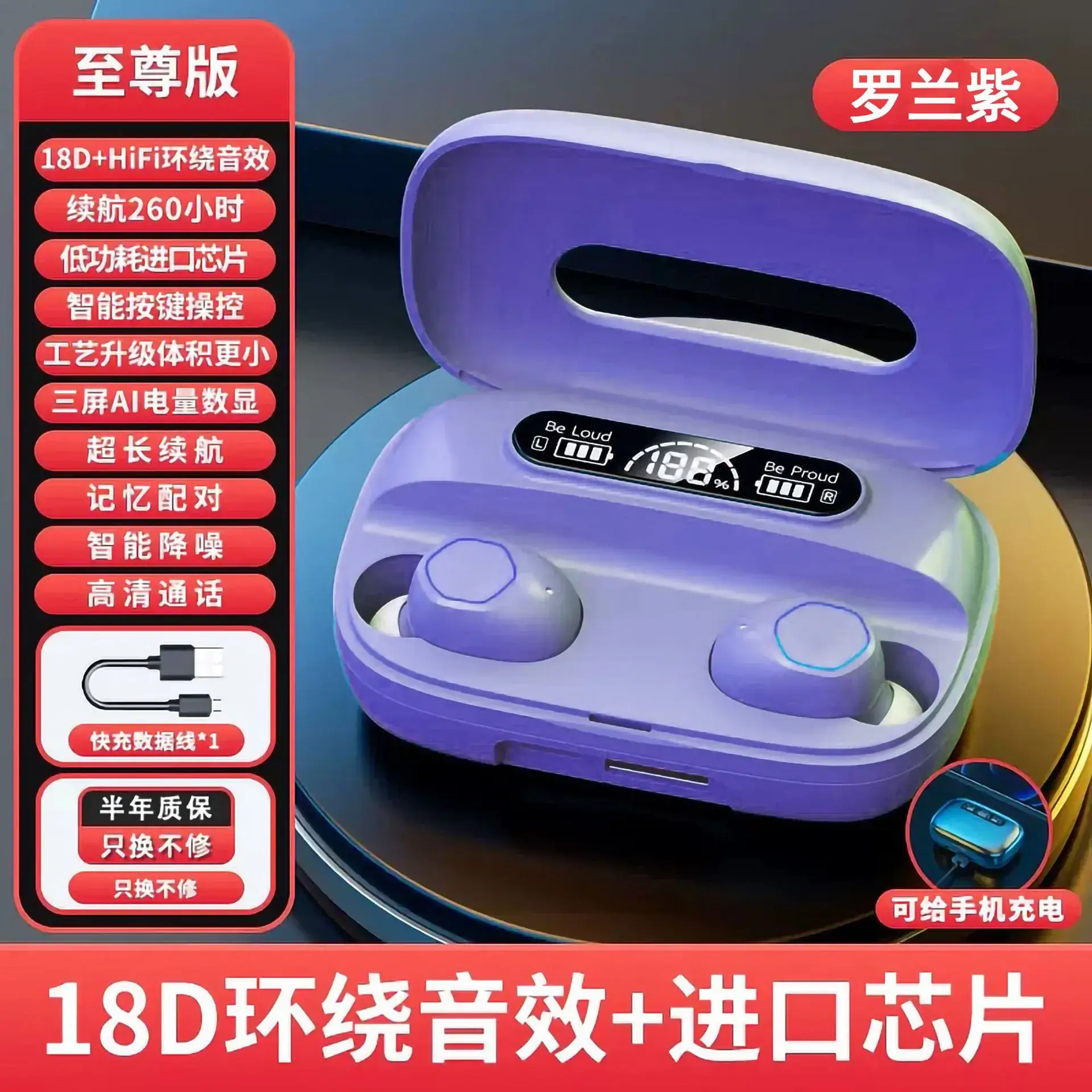 18D Noise-Cancelling Bluetooth Headset with Long Battery Life - Image 3