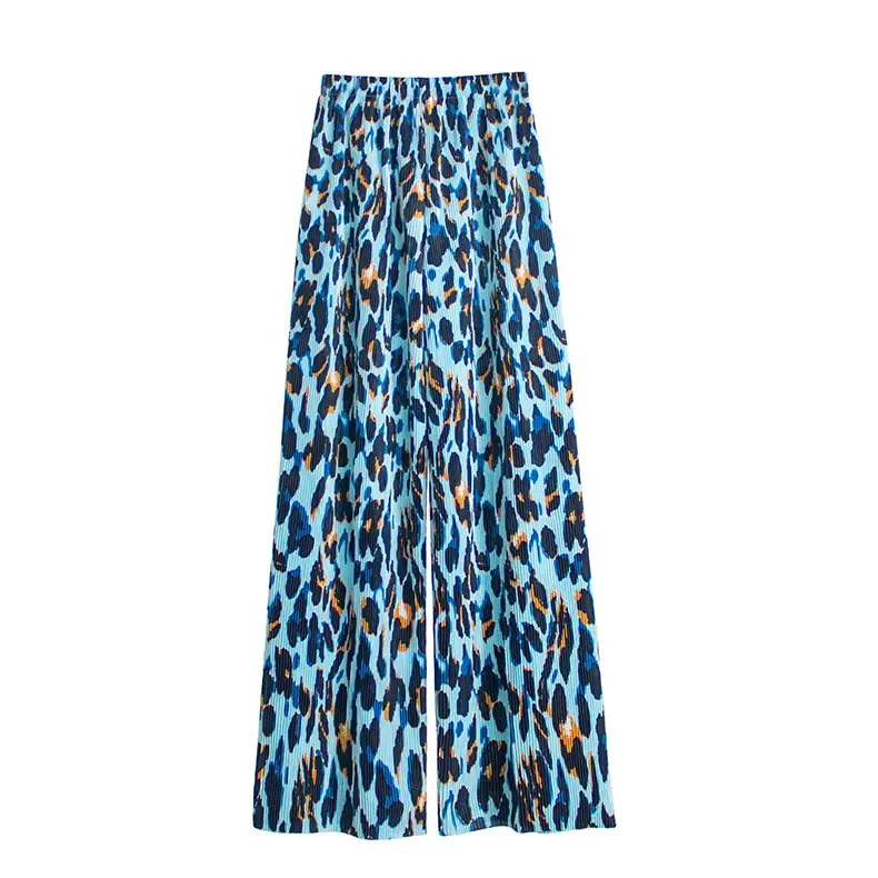 2022 Pink Ink Dye Pleated Wide-leg Pants for Women - Image 22