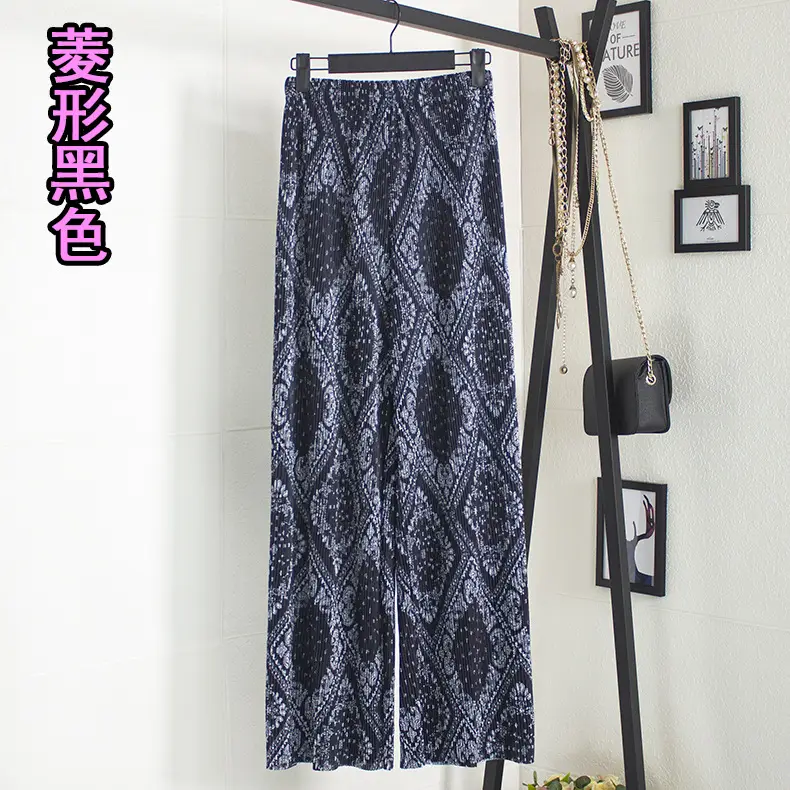 2022 Pink Ink Dye Pleated Wide-leg Pants for Women - Image 4
