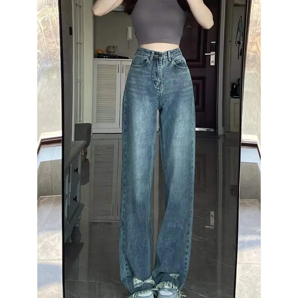 Vintage Ripped High Waist Jeans Women Summer - Image 3