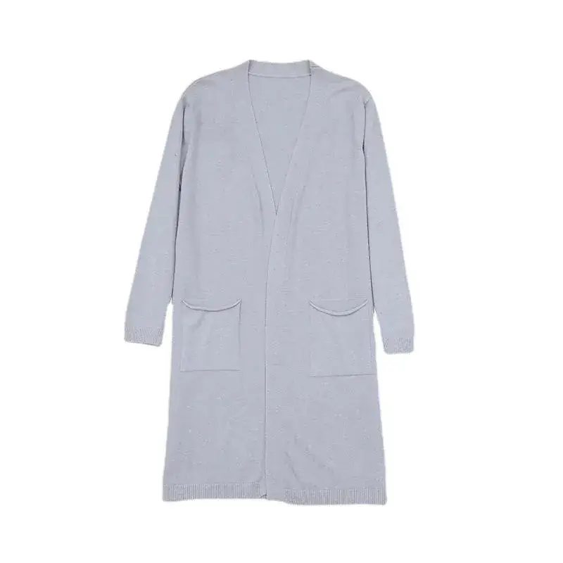 Women Korean Style White Knitted Cardigan Mid-Length - Image 13
