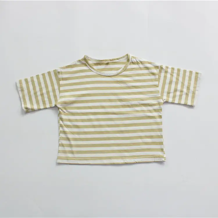 Summer Boys Striped Crewneck T-Shirt Blue White — feature 11