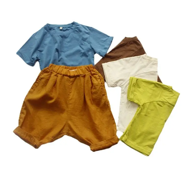 Factory Outlet Summer Boys T-shirt Base Short Sleeve Korean Solid - Image 9