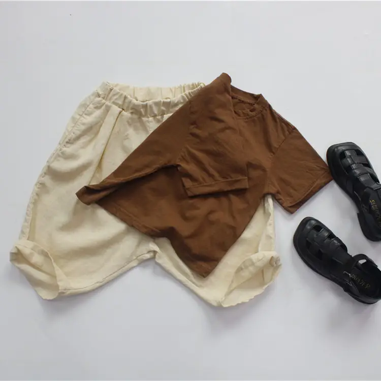 Factory Outlet Summer Boys T-shirt Base Short Sleeve Korean Solid — feature 7