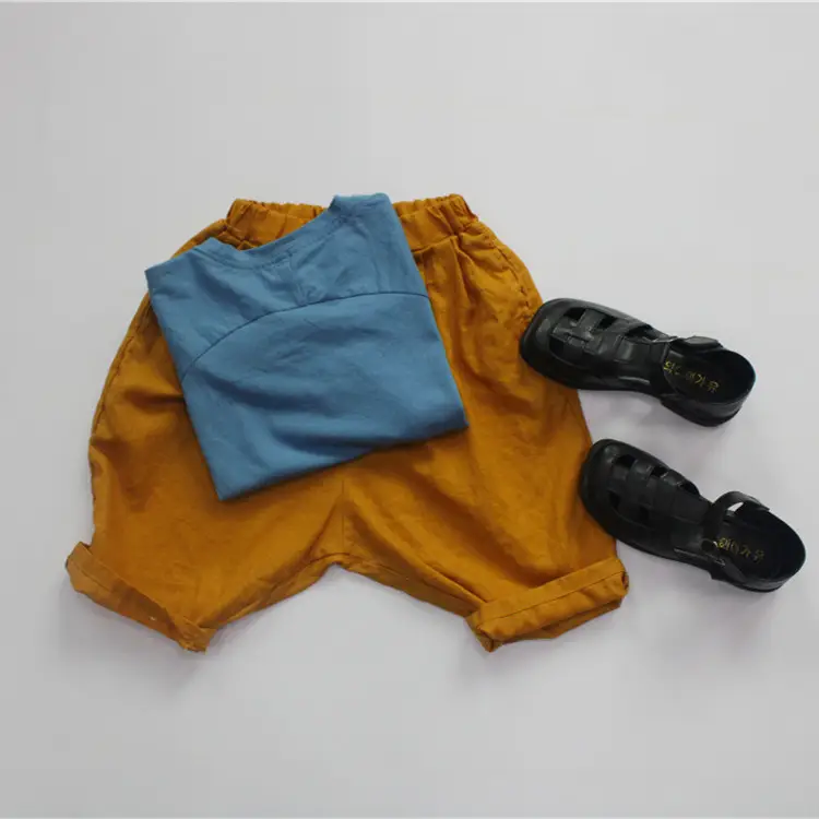 Factory Outlet Summer Boys T-shirt Base Short Sleeve Korean Solid — feature 9
