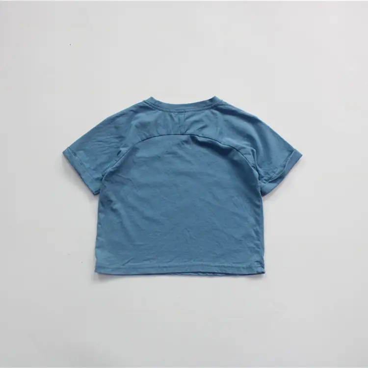 Factory Outlet Summer Boys T-shirt Base Short Sleeve Korean Solid - Image 2