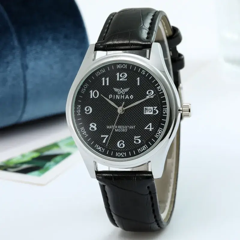 Couple Watch Set Black Crystal Quartz Digital Analog - Image 3
