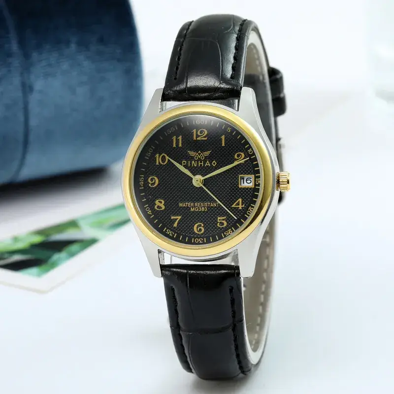 Couple Watch Set Black Crystal Quartz Digital Analog - Image 6