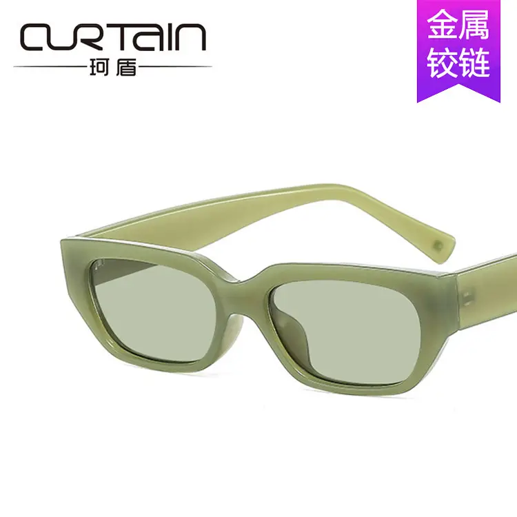 Women's Square Sunglasses Black Metal Buckle 2022 - Image 9