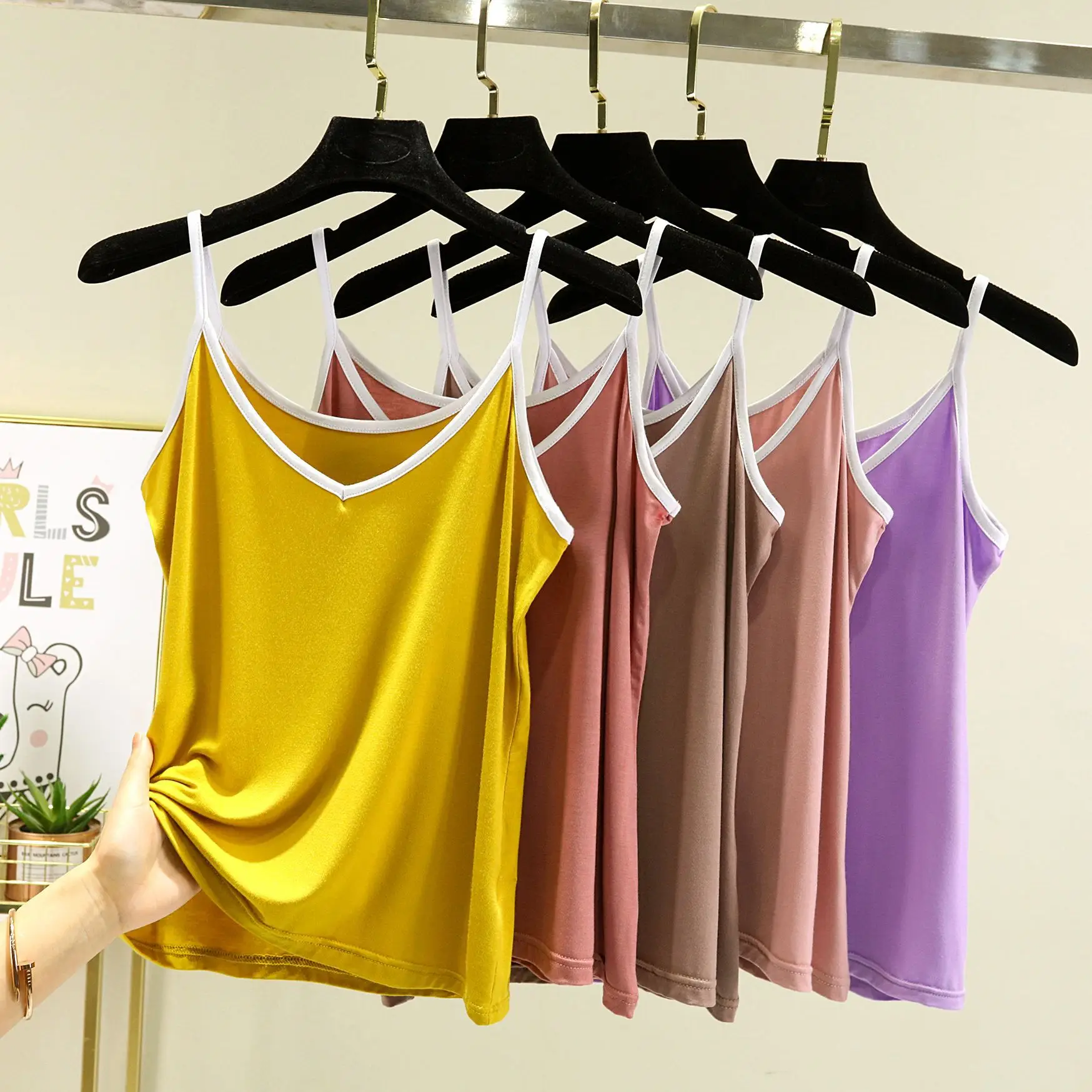 Women's V-Neck Halter Top Modal Sleeveless Summer Top - Image 10