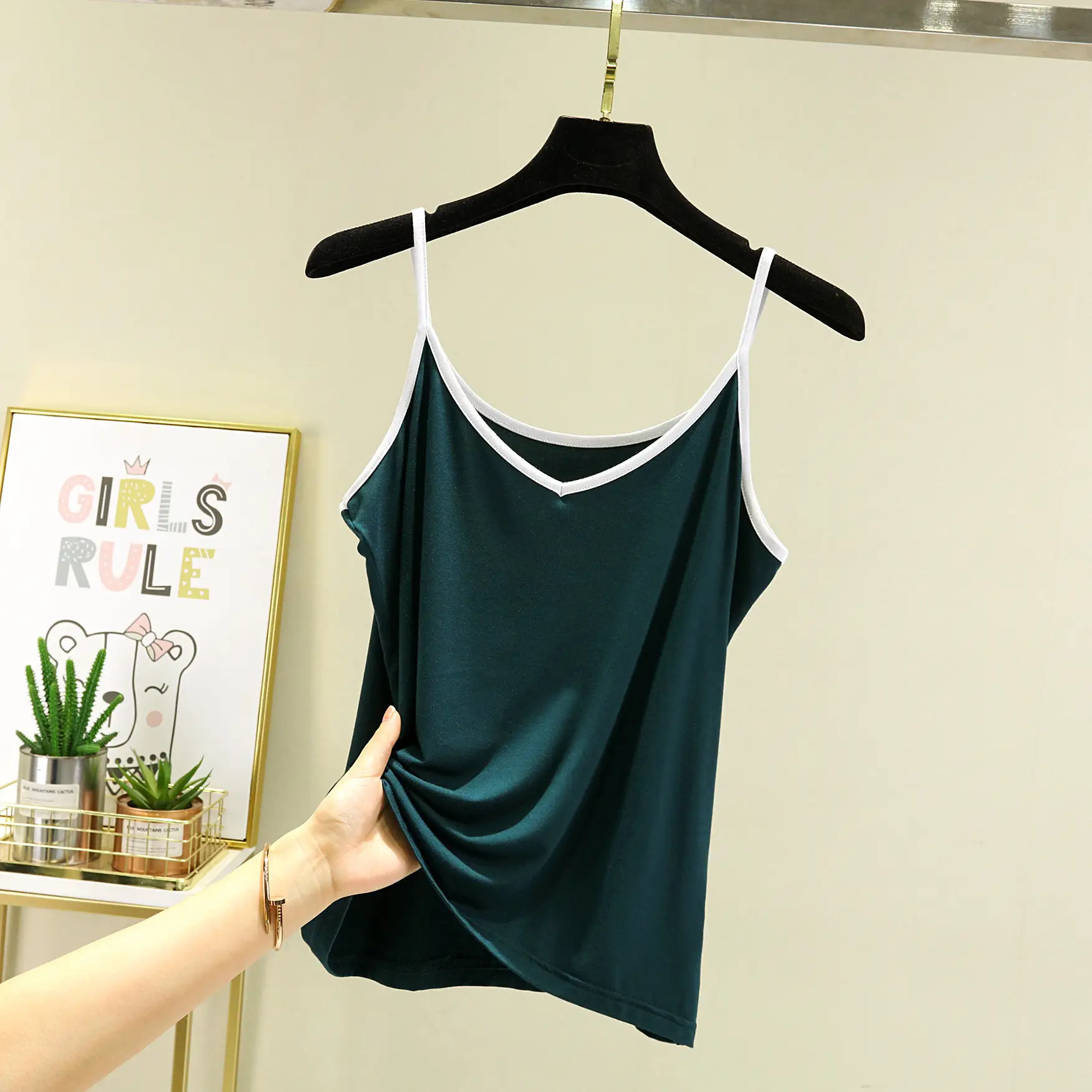 Women's V-Neck Halter Top Modal Sleeveless Summer Top - Image 6