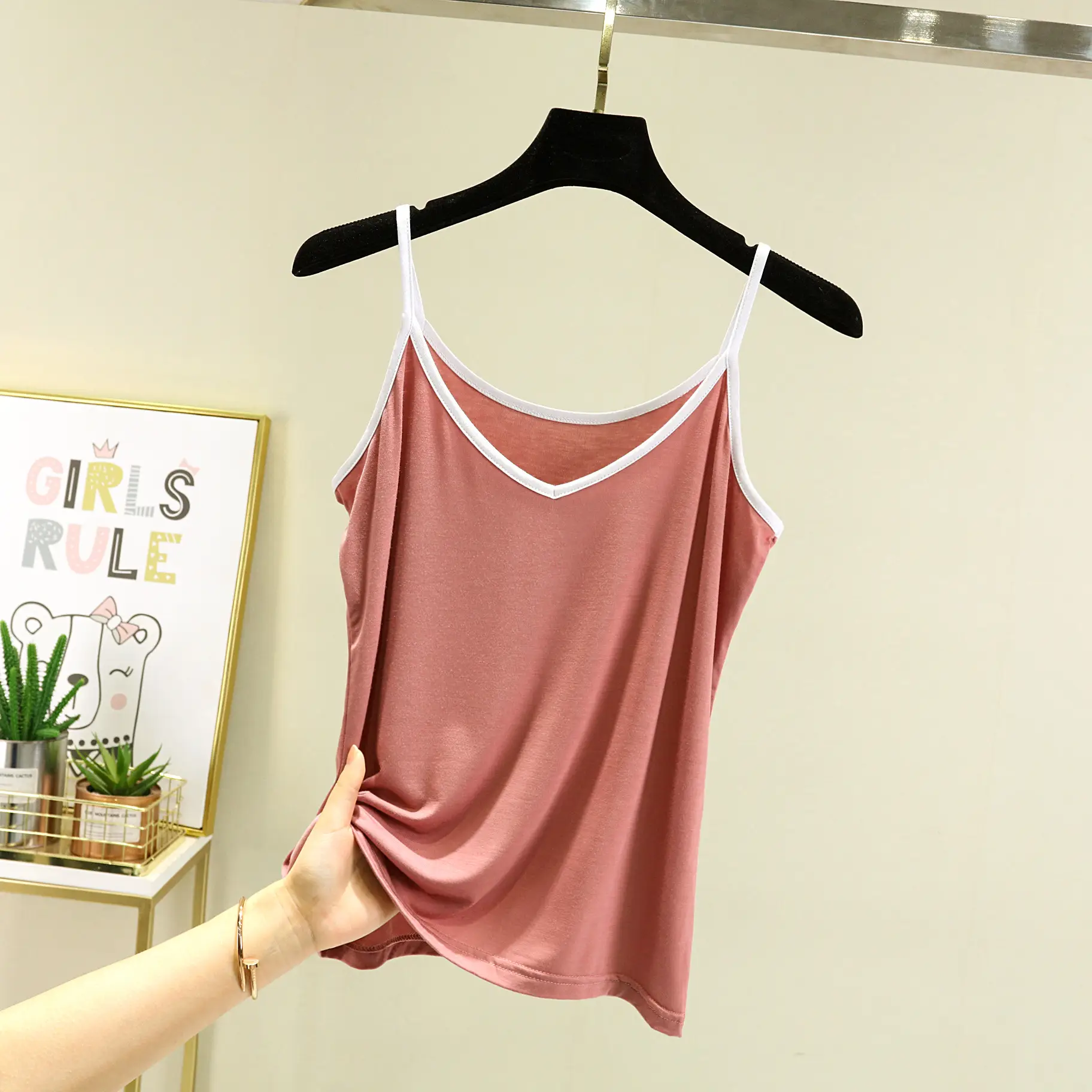 Women's V-Neck Halter Top Modal Sleeveless Summer Top - Image 8
