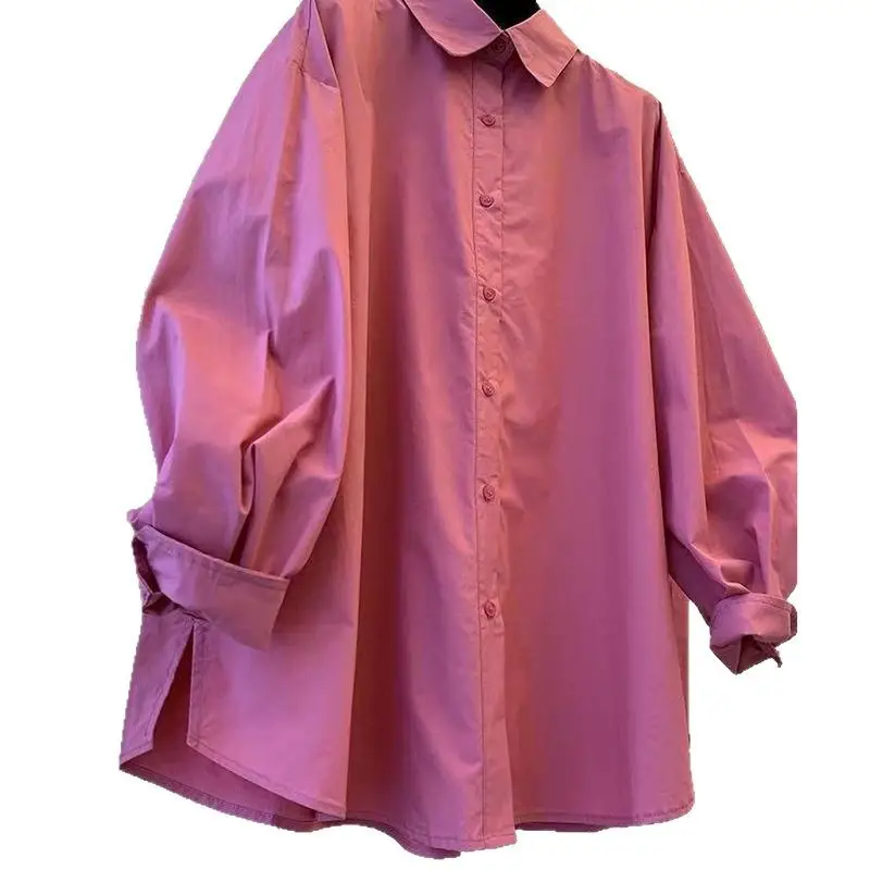 Pink Loose Fitting Long Sleeve Shirt for Women - Image 5