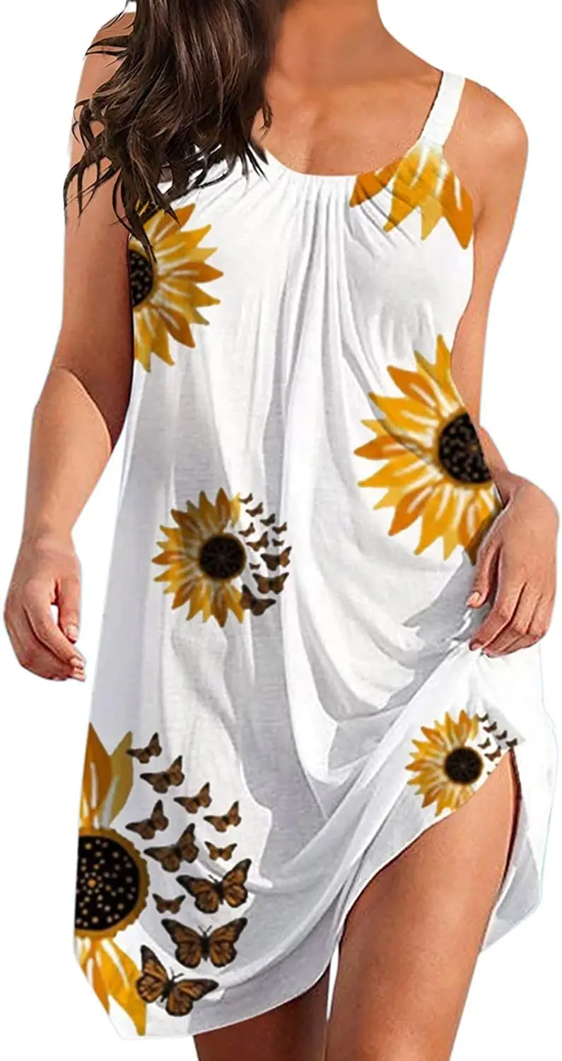 2024 Printed Sling Dress Ocean Design Women