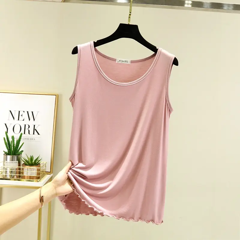 Women's Gray Modal Sleeveless Vest Large Summer Wear - Image 8