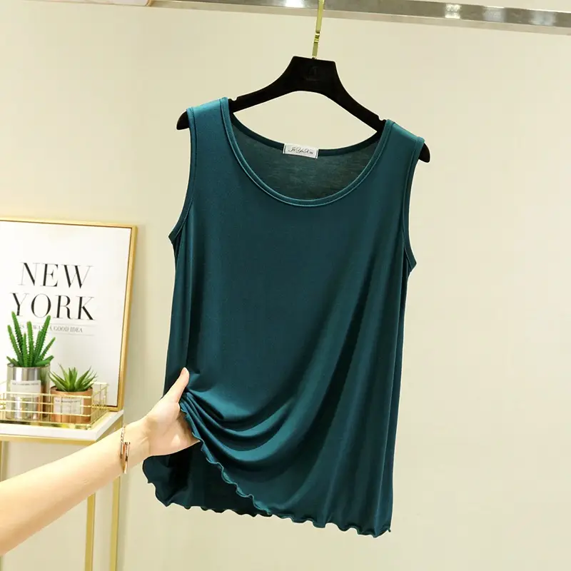 Women's Gray Modal Sleeveless Vest Large Summer Wear - Image 9