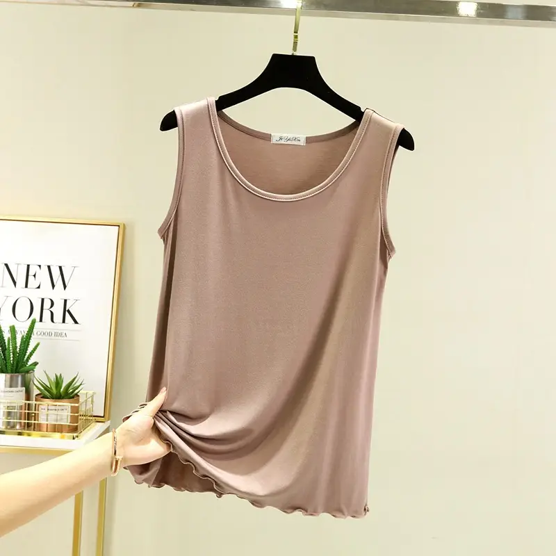 Women's Gray Modal Sleeveless Vest Large Summer Wear - Image 4