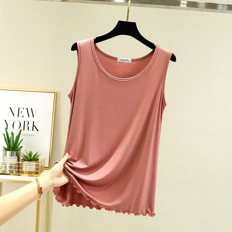 Women's Gray Modal Sleeveless Vest Large Summer Wear - Image 10