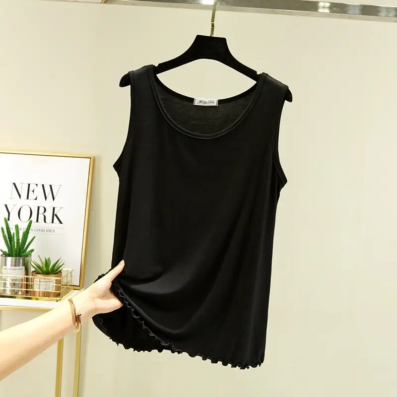 Women's Gray Modal Sleeveless Vest Large Summer Wear - Image 2