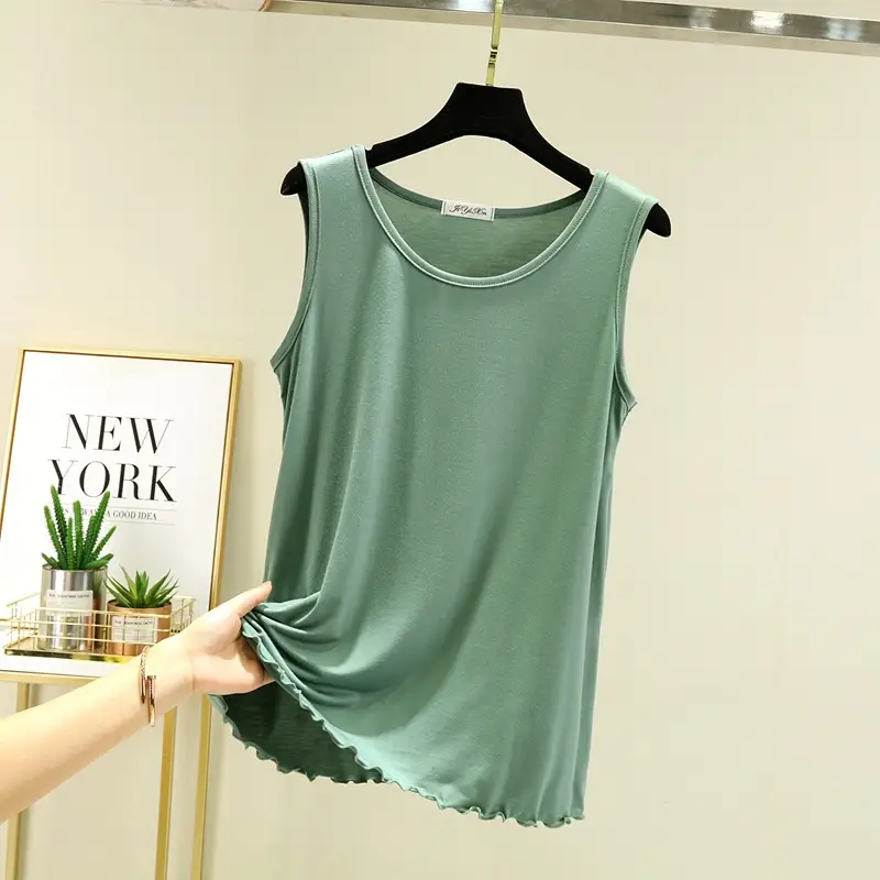 Women's Gray Modal Sleeveless Vest Large Summer Wear - Image 3
