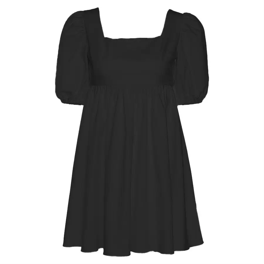 Black French Style Backless Dress with Lace-Up Detail - Image 3
