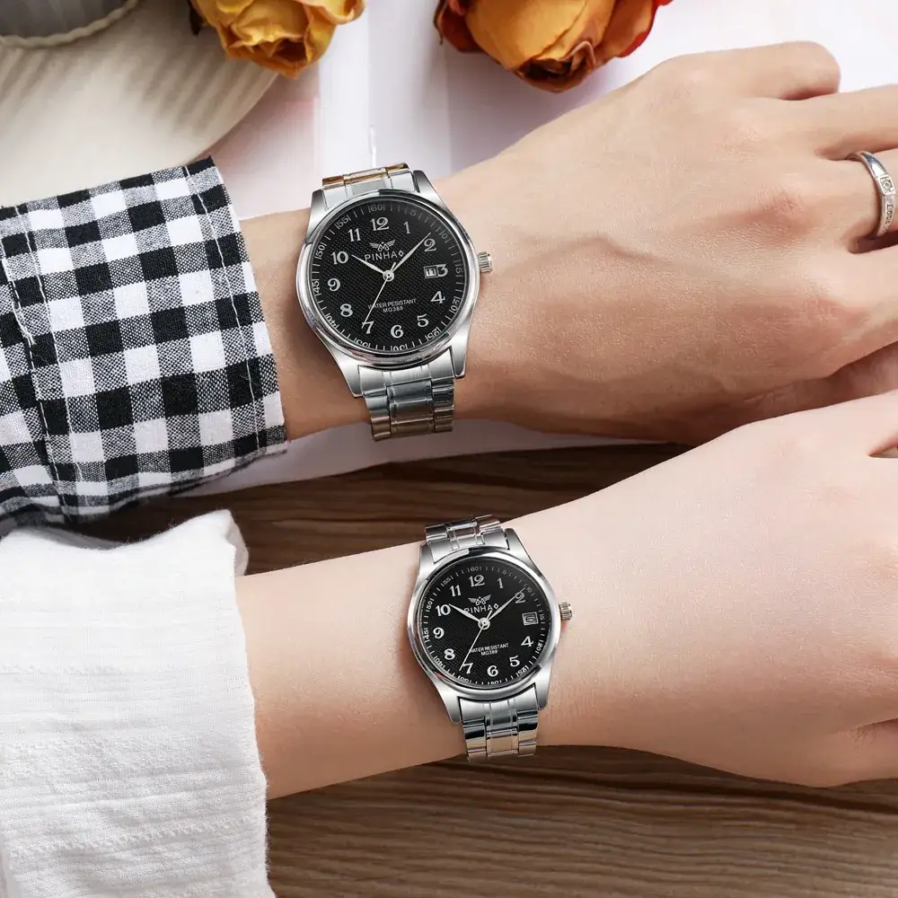 Men Stainless Steel Quartz Couple Watch 80mm - Image 8