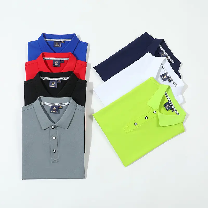 Men Blue Polo T-Shirt Short Sleeve Logo Print - Image 13