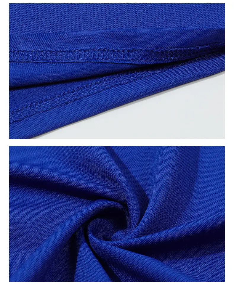 Men Blue Polo T-Shirt Short Sleeve Logo Print — feature 8